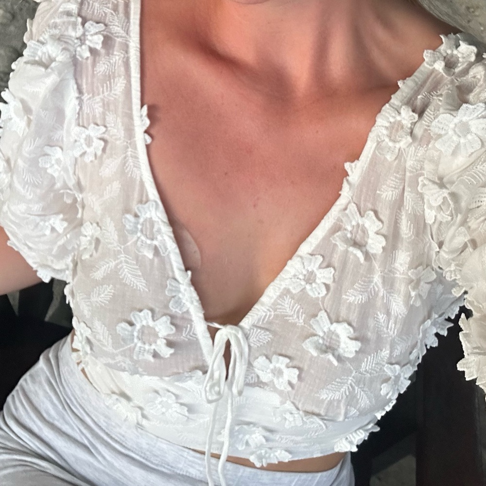 Floral White Women's Top